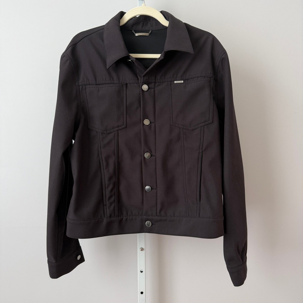 Y2K Versace Classic L Black Trucker Jacket Coat Luxury Designer Luxury Old Money